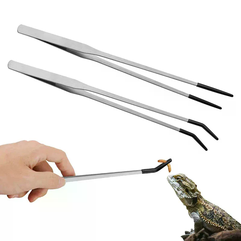 Feeding Tong Stainless - Straight and Curved Aquarium Tweezers, Stainless