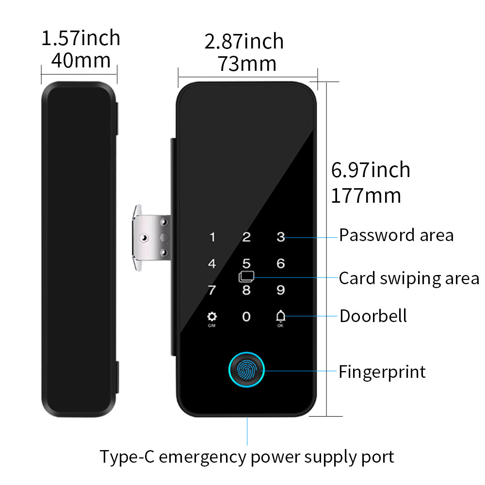 B16 Tuya APP Bluetooth Glass D - đánh giá và giá Glass Door Hinge