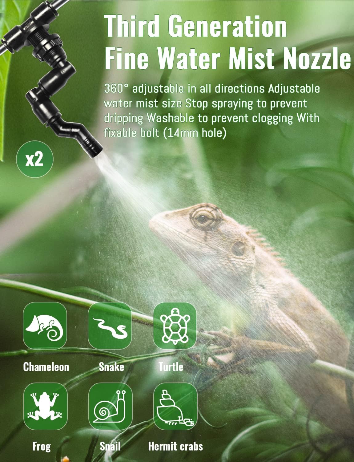 Automatic Rainforest Timing Sp - đánh giá và giá Misting Nozzle Reptile